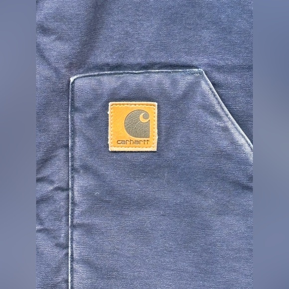 Vintage Carhartt Vest Mens Size Large V52 MDT Navy Blue Faded Zip Up RARE - Picture 3 of 16